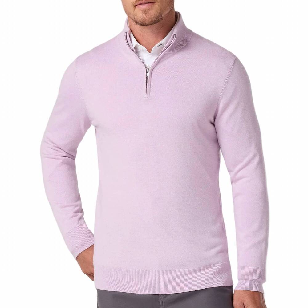 NEW MIZZEN + MAIN heritage quarter zip sweater in lavender